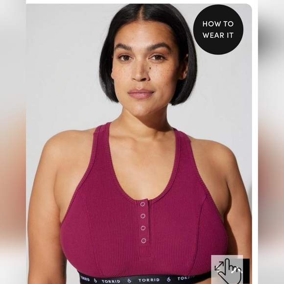 MAKE AN OFFER! Torrid Sports Bra Henley Bralette. NEW! - Picture 2 of 5